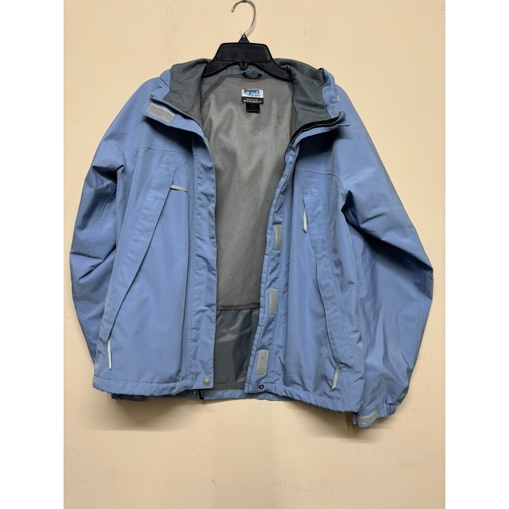 Discovery‎ Channel Woolrich Quest Women's Blue Hooded Jacket Size M Outdoor